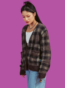 Unif | Ty Cardigan M / Brown Plaid